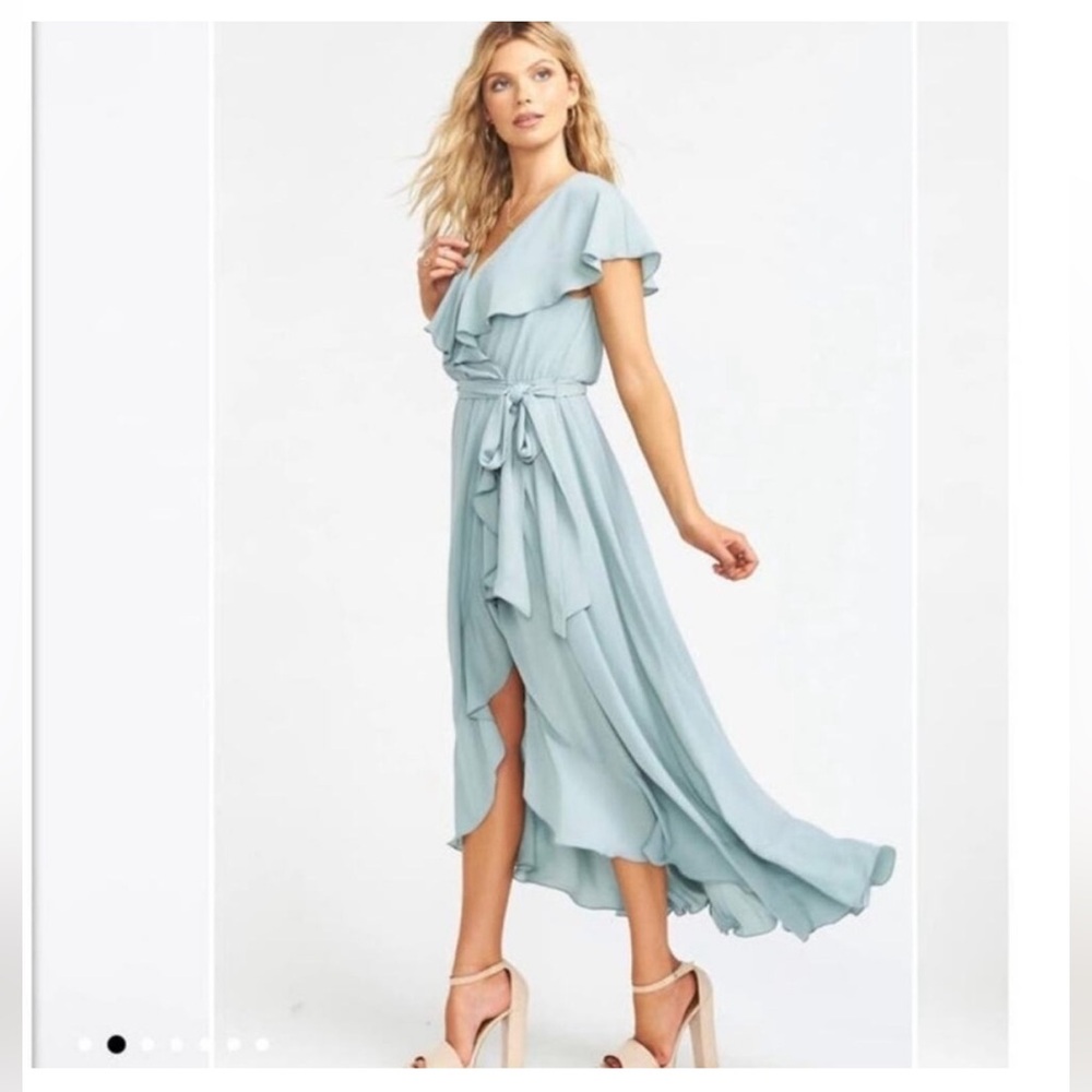 Show Me Your MuMu Sky Blue High Low Dress